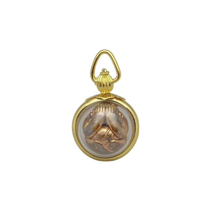 ajsubin2 Phra Pidta Gold Pendant by Ajarn Subin