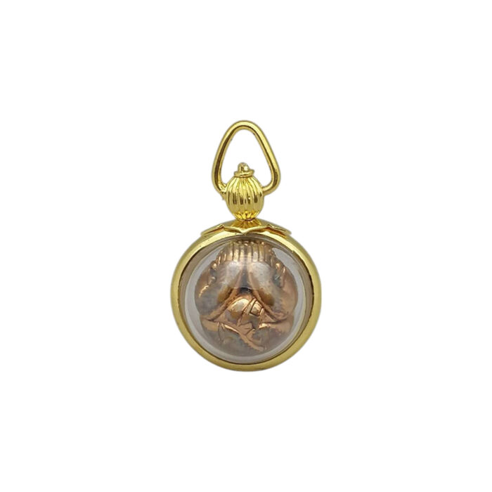 ajsubin4 Phra Pidta Gold Pendant by Ajarn Subin