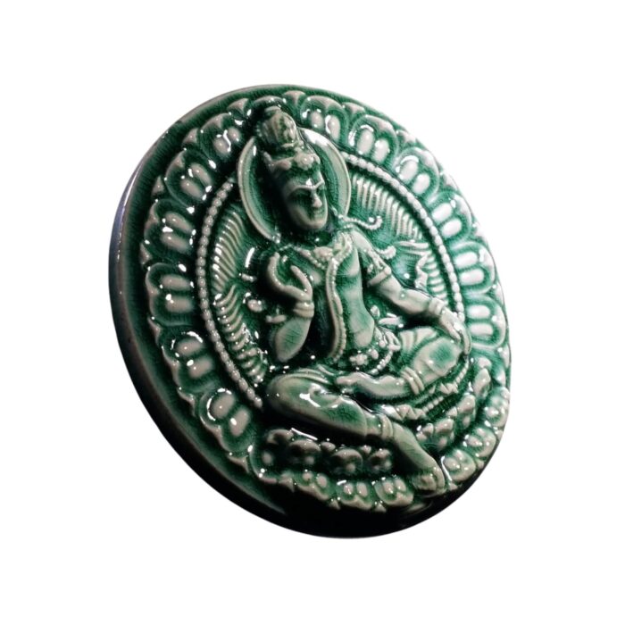 jatukam amulet green1 Jatukam Ramathep Green Enamel Amulet Luang Nui 2550