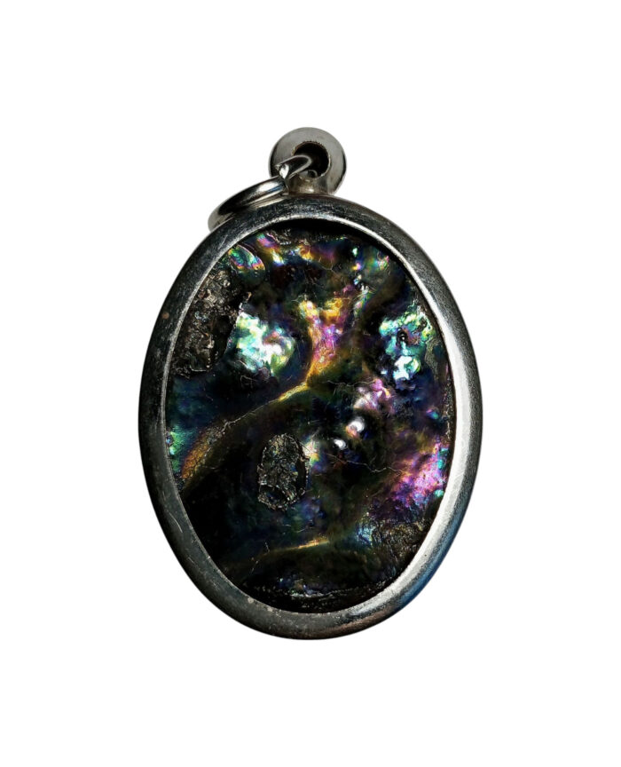 leklai oval mineral Leklai Rainbow Amulet Pendant Um Khrum Mountain (Oval Shape)