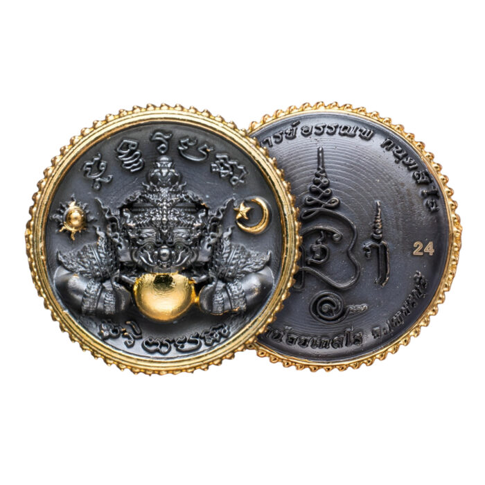 rahu amulet black Phra Rahu Rian by Ajarn Lek (Ajarn Annop)